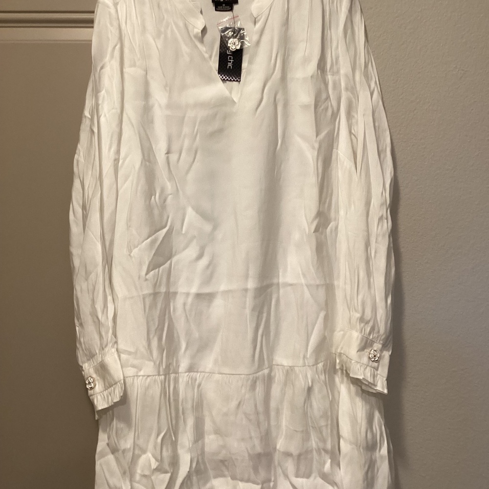 City Chic Laylo Ruffle Hem Long Sleeve Dress (Plus) M/18W - Picture 6 of 16